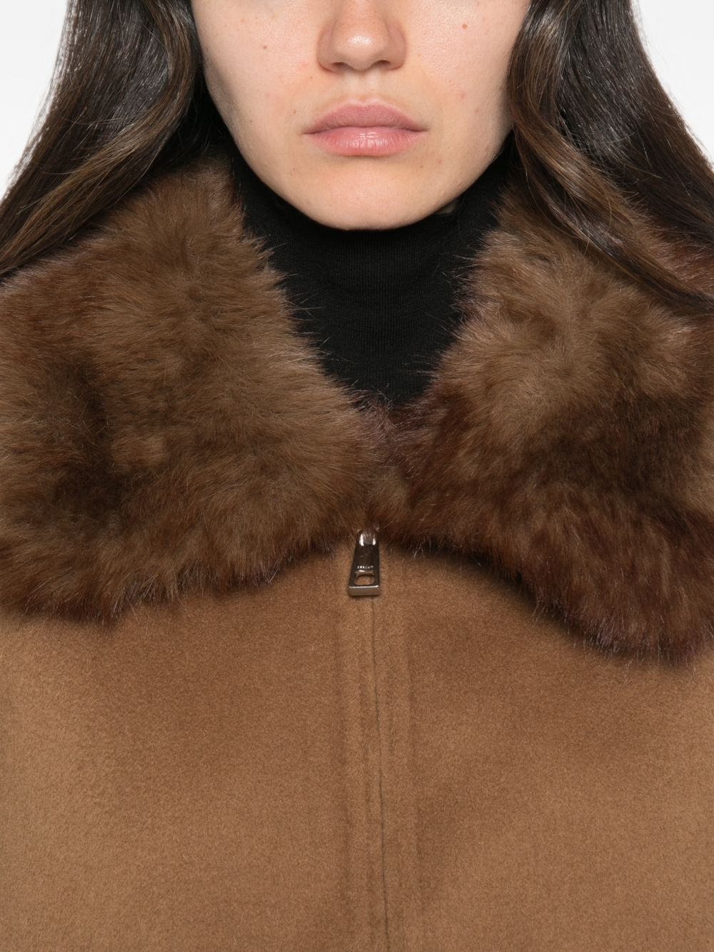 Apparis Faux-Fur Coat – 100% Wool - view 4
