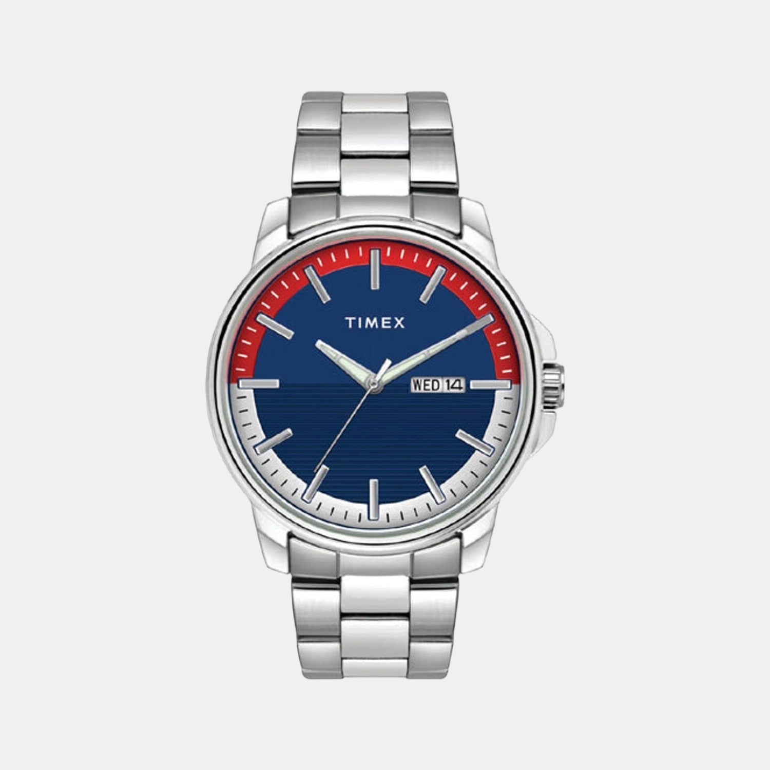 Timex Fashion Men Quartz Blue Dial Analog Stainless Steel Watch TWEG17214