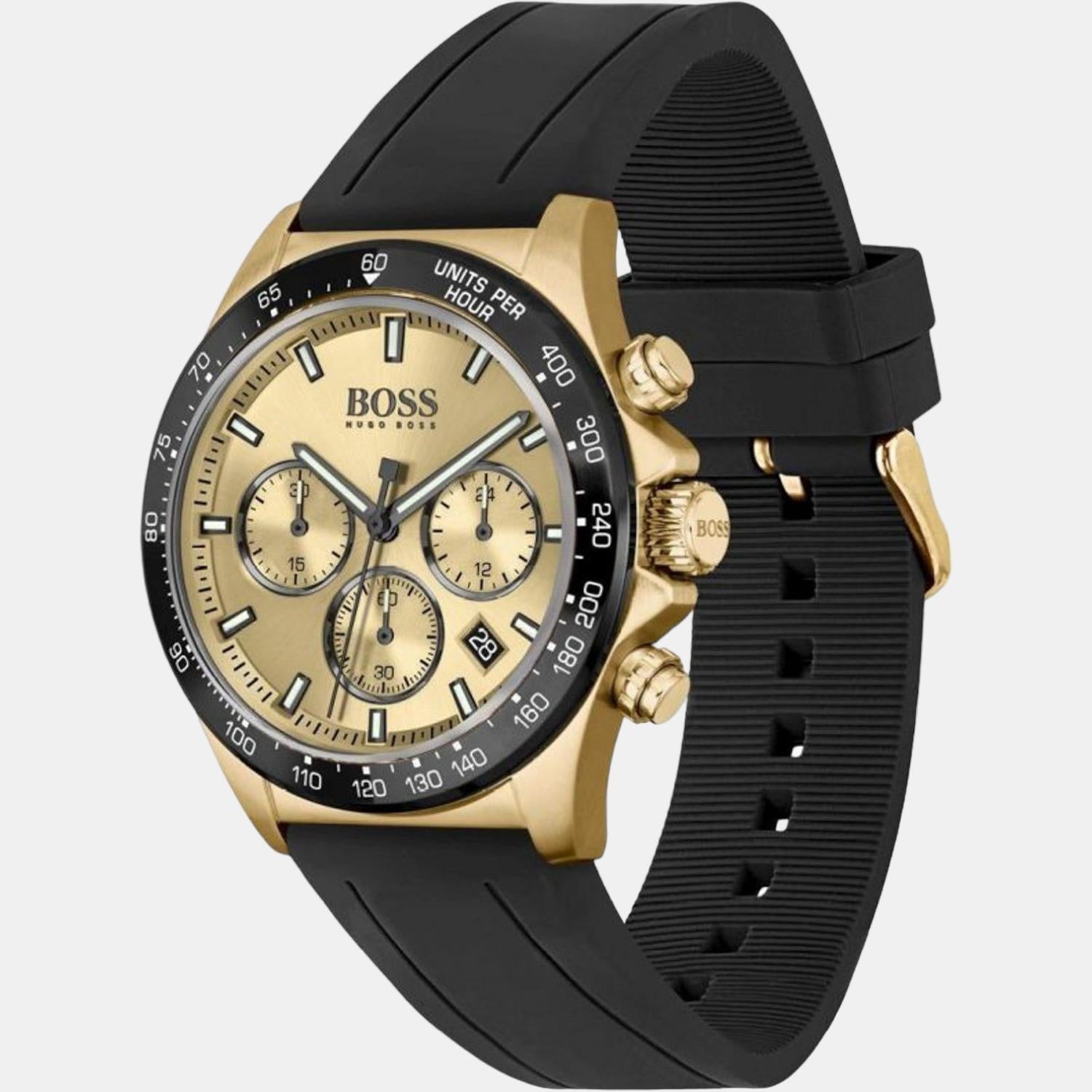 Boss Hero Men Quartz Gold Dial Chronograph Resin Watch 1513874 - view 2
