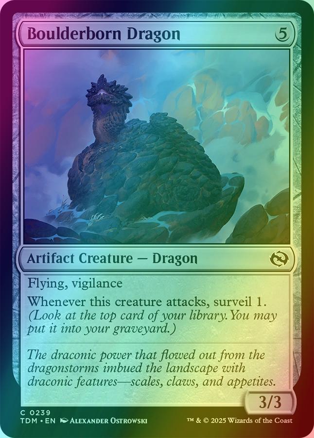 Boulderborn dragon 239 – Magic Boulderborn Dragon [239] [Tarkir: Dragonstorm] [Foil]