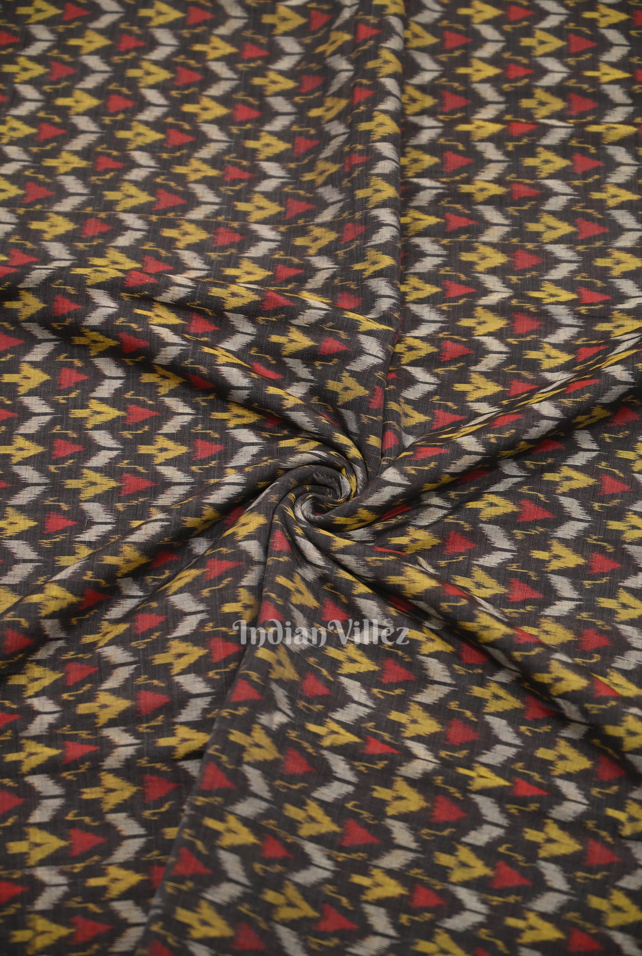 IndianVillèz Multi Color Arrows Motif Sambalpuri Odisha Ikat Cotton Fabric