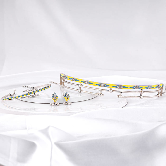 GIVA Jewellery Oxidised Silver Vintage Set Of Three - view 2