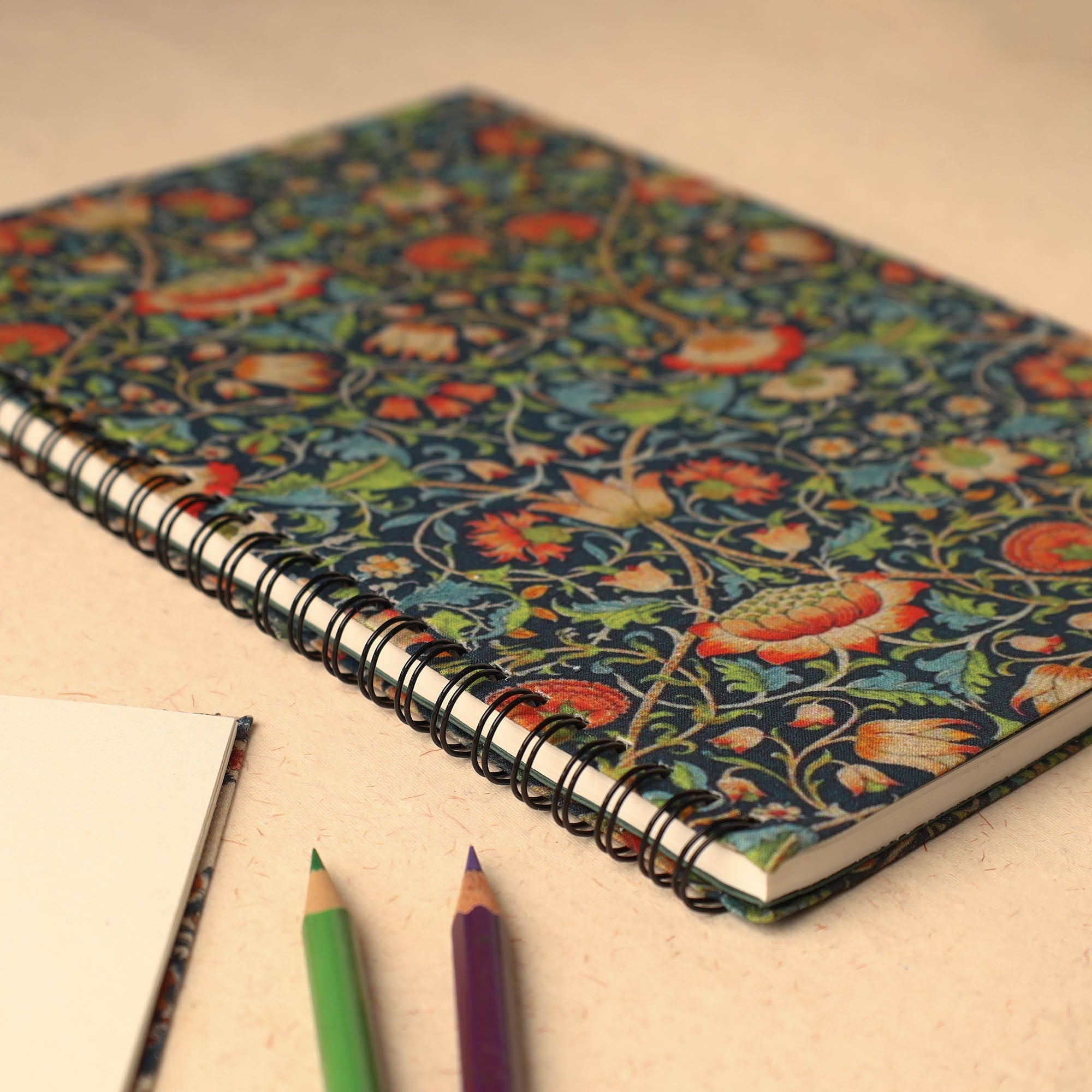 SUKRITI INPRINT Black - Floral Printed Handcrafted Spiral Notebook (10 x 7 in) 06 - view 2