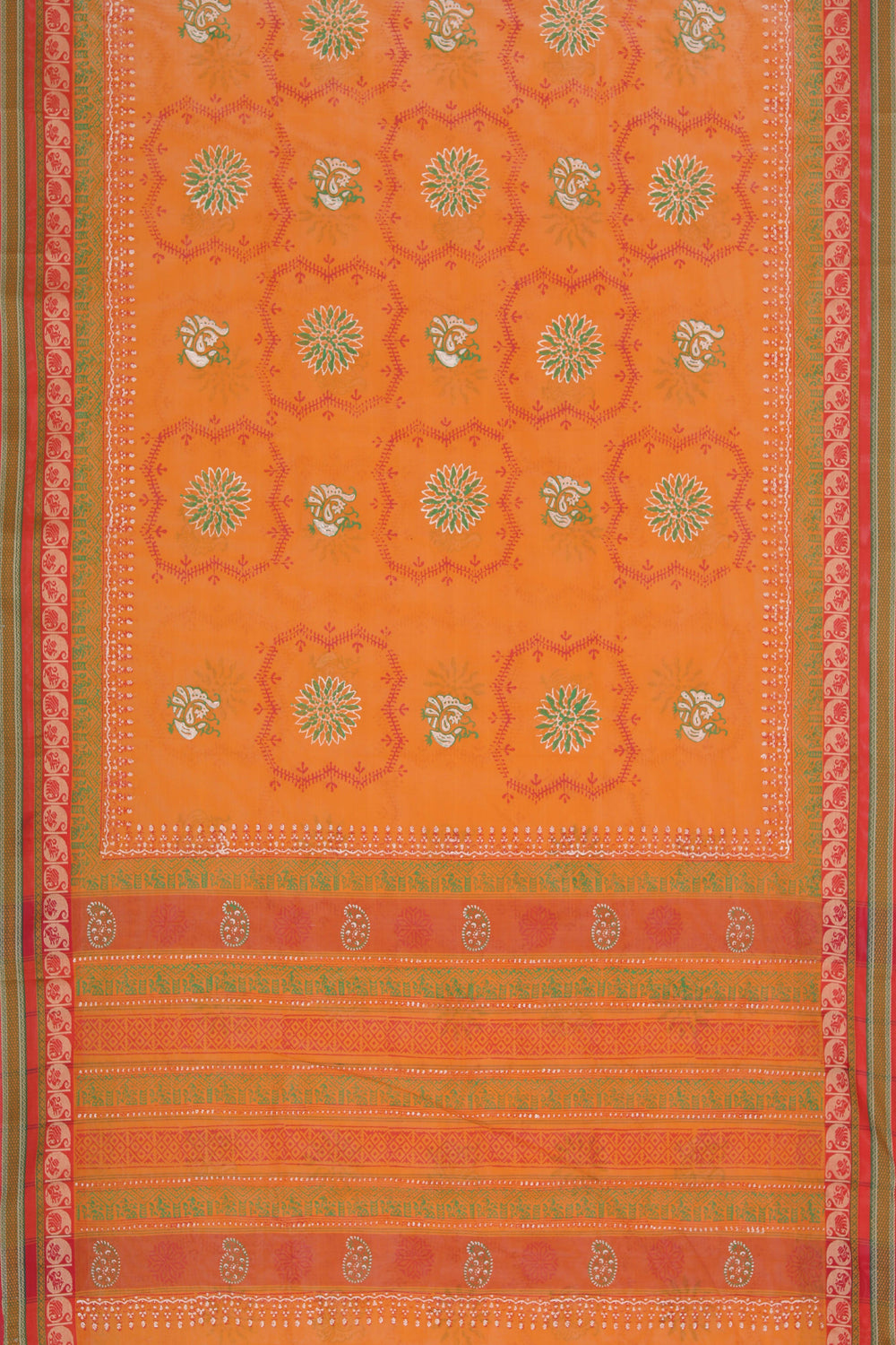 Kalanjali Ethnics Hand block printed cotton saree - view 4