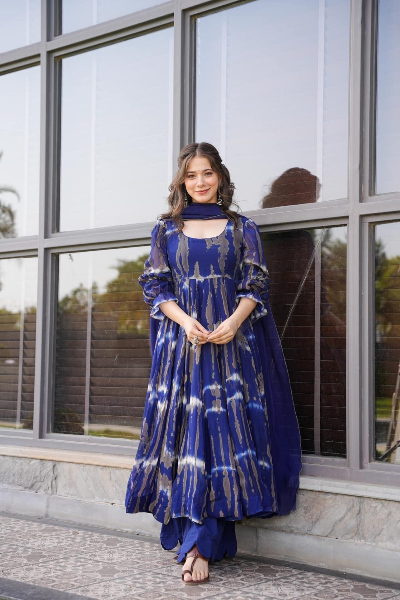 Idaho-o Trinity blue organza suit set - view 2