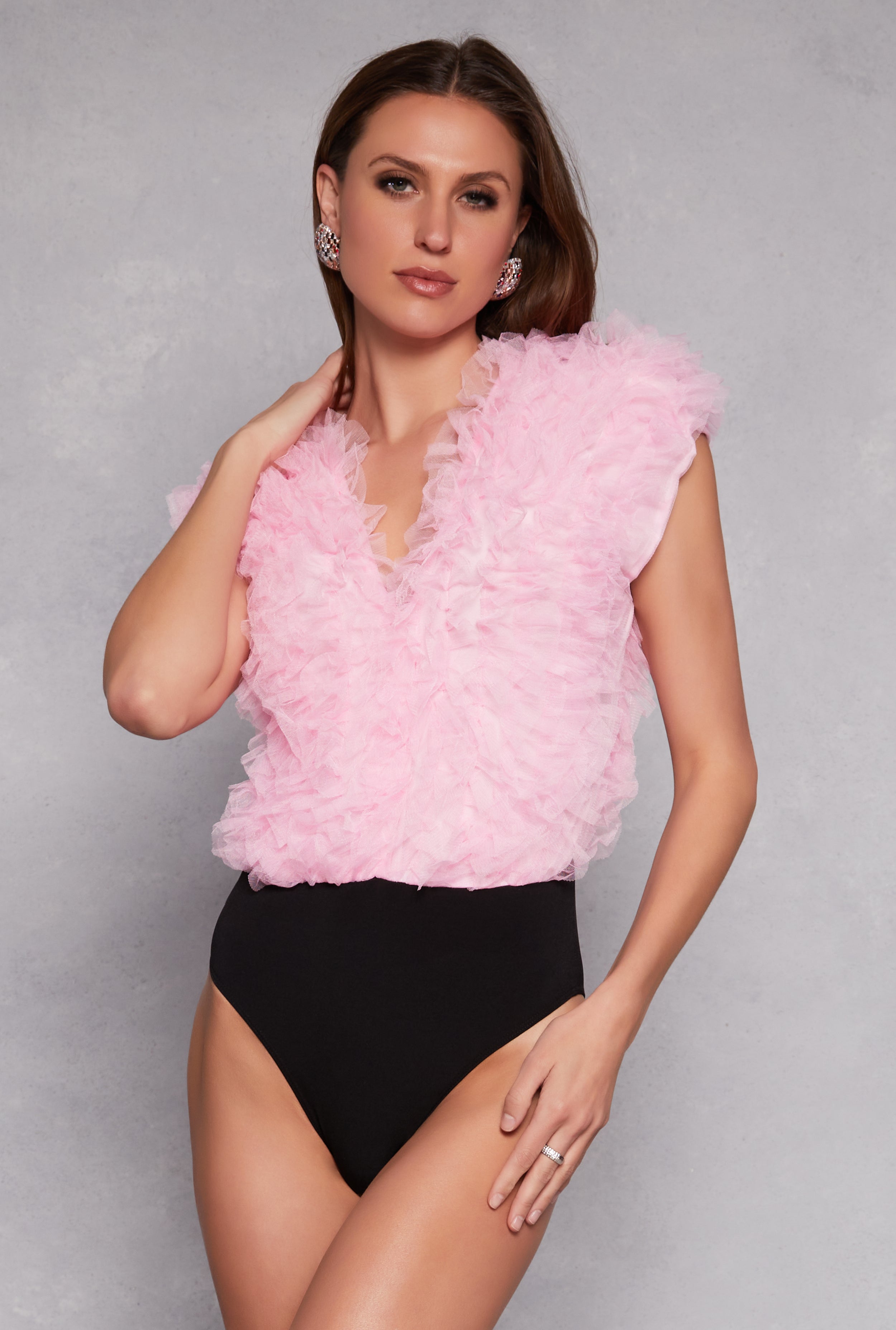 Rainbow Shops Ruffled Tulle Bodysuit – Women's