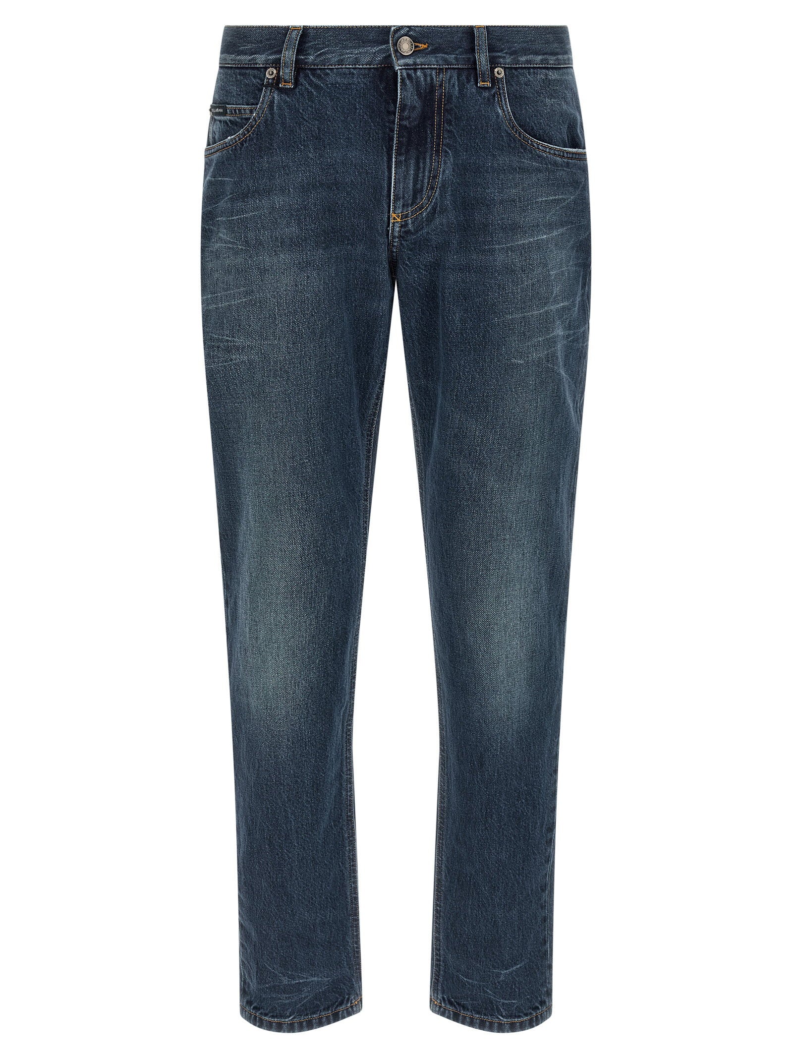 Dolce & Gabbana Logo Embroidery Jeans – 100% cotton