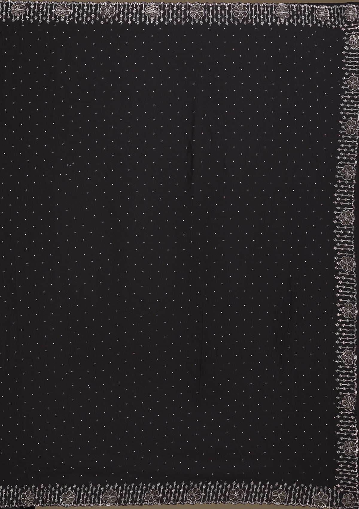 Koskii Black Swarovski Satin Saree – Women's - view 10