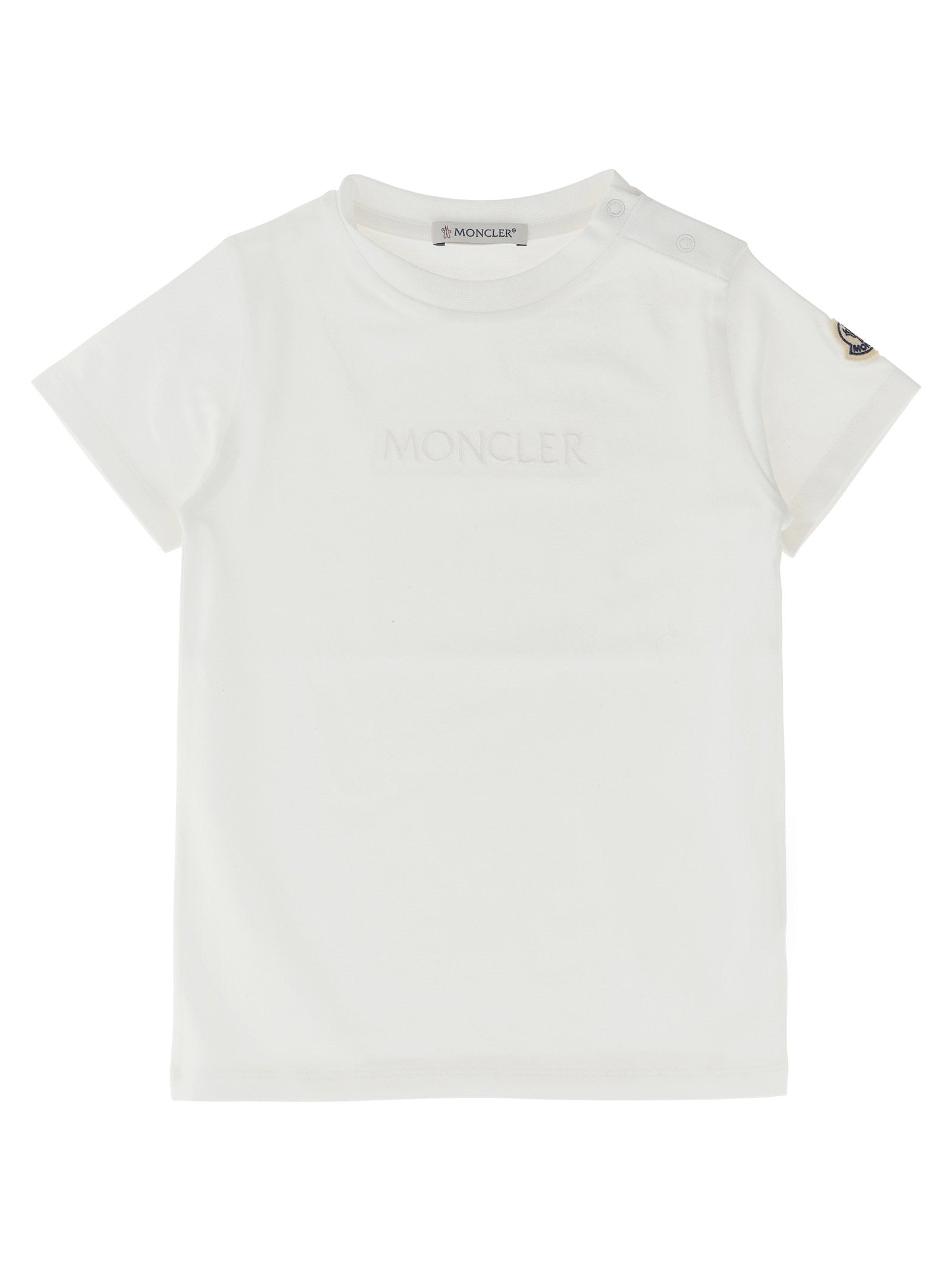 Moncler Enfant Logo Embroidery T-shirt – 92% cotton, 8% elastane