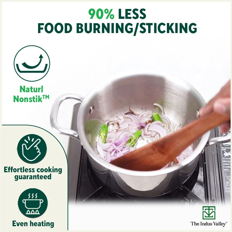 The Indus Valley TurboCuk Tri-ply Stainless Steel Casserole/ Biryani Cooking Pot+ Steel Lid, Premium Quality, 3 Layer Thick Body, 100% Toxin-free, Non - view 8