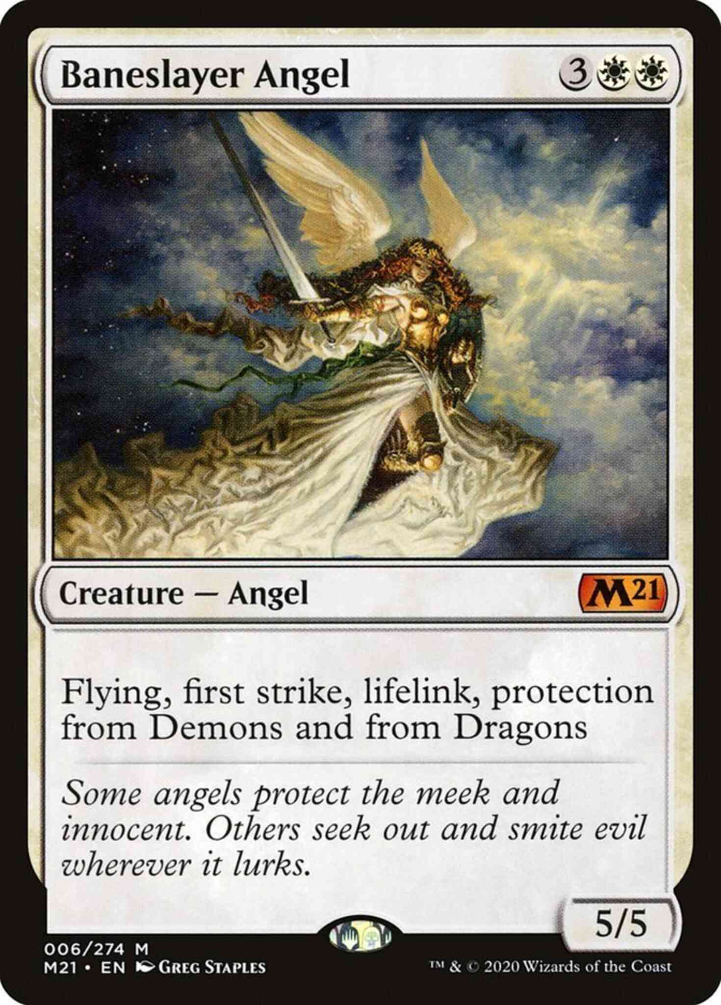 Baneslayer angel 6 – Magic Baneslayer Angel [6] [Core Set 2021] [Non-Foil]