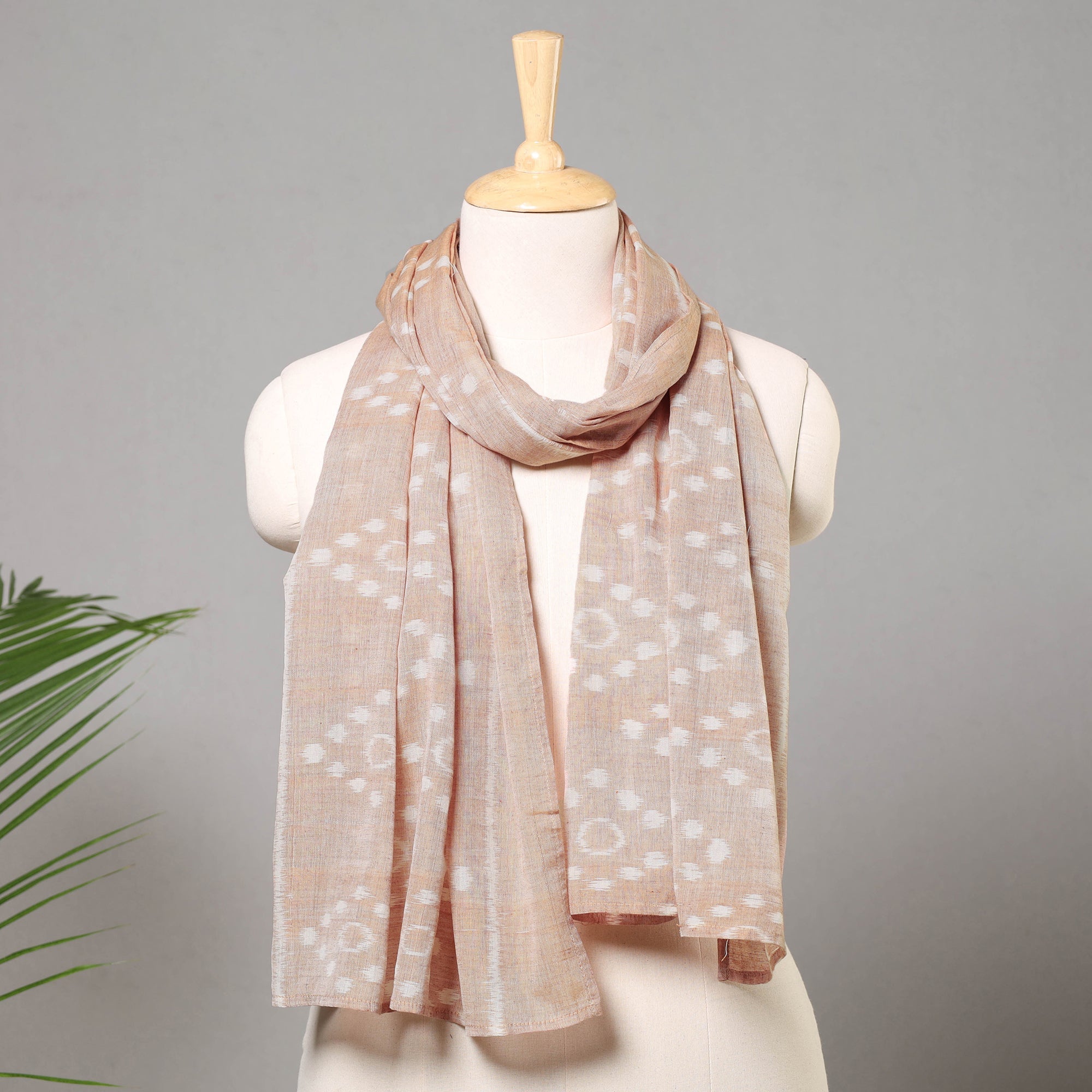 ASHOKA ASSEMBLE - CELEBRATING CRAFTS OF ODISHA Brown - Maniabandha Ikat Handloom Cotton Stole