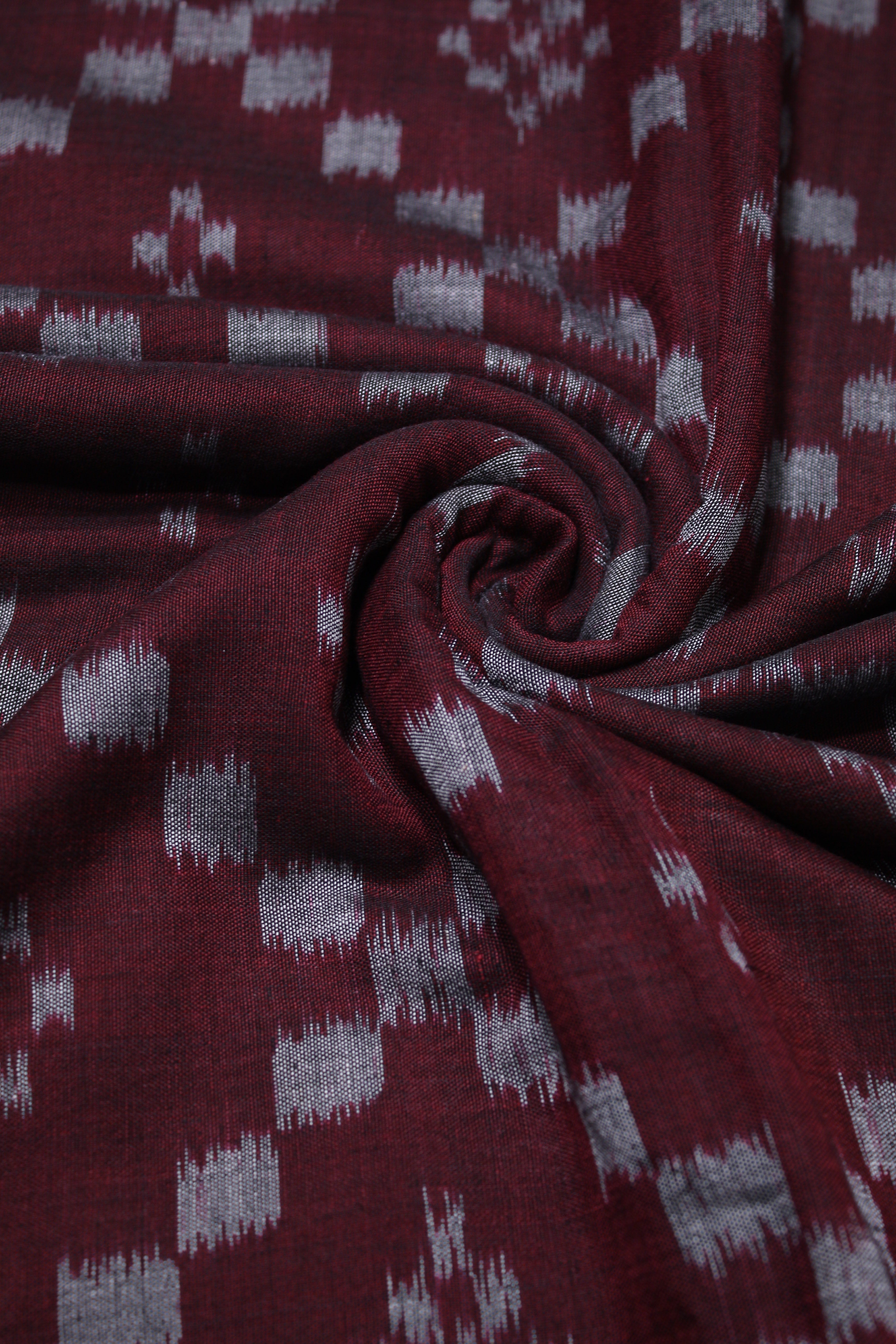 IndianVillèz Magenta Sambalpuri Ikat Cotton Fabric