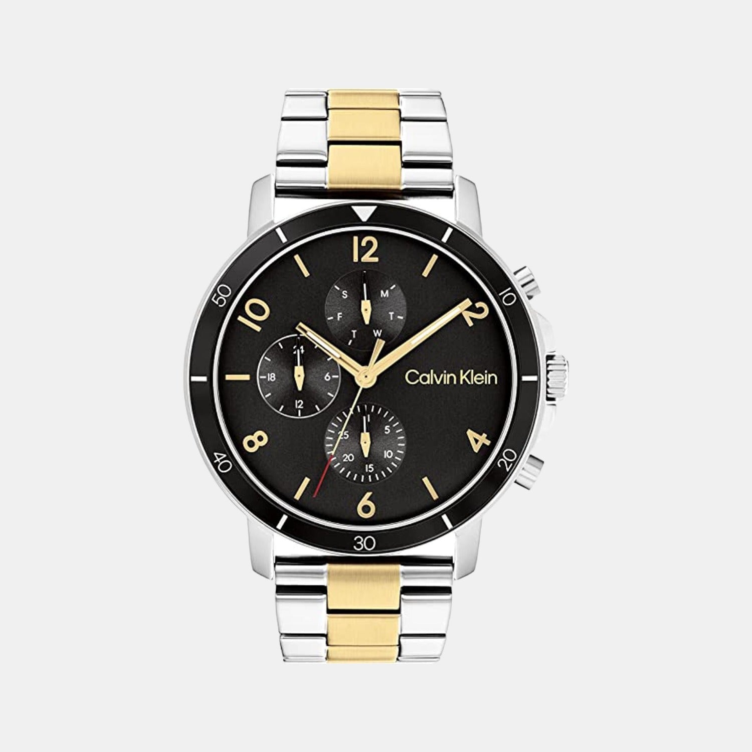 Calvin Klein Gauge Sport Men Quartz Black Dial Chronograph Stainless Steel Watch 25200070