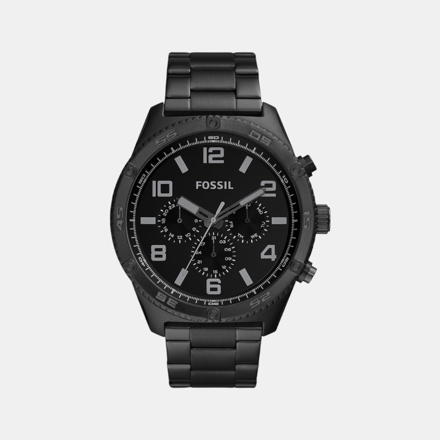 Fossil Brox Men Quartz Black Dial Chronograph Stainless Steel Watch BQ2532
