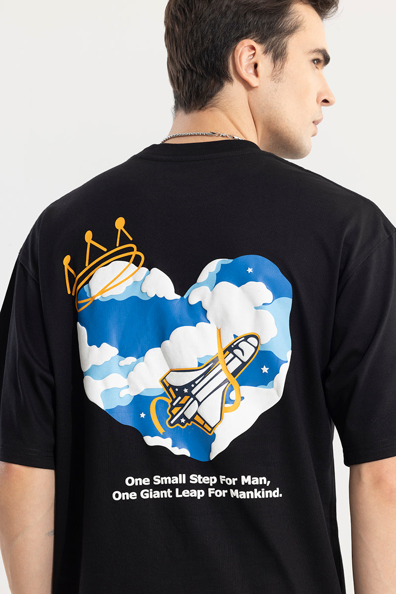 SNITCH One Small Step Black Oversized T-Shirt - view 8