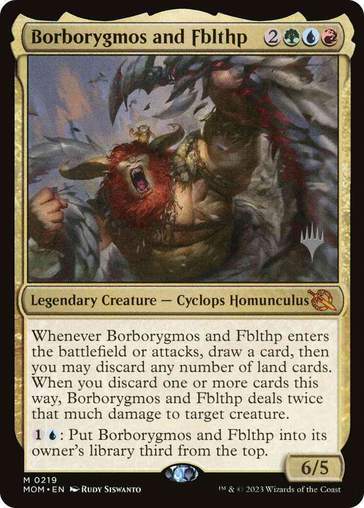 Magic Borborygmos and Fblthp [219p] [Promo Pack] [March of the Machine: Promos] [Non-Foil]