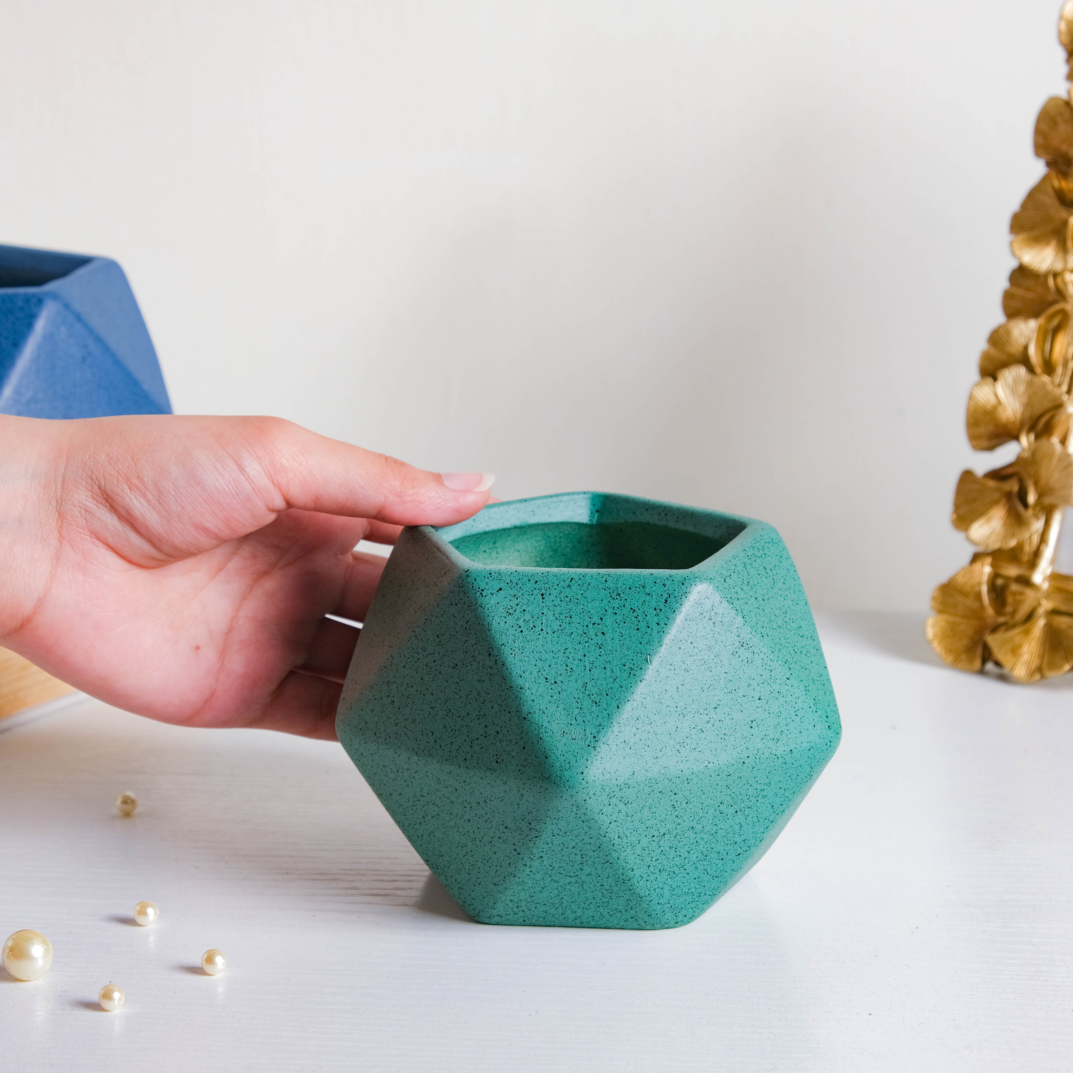 Nestasia Green Abstract Plant Pot - view 2