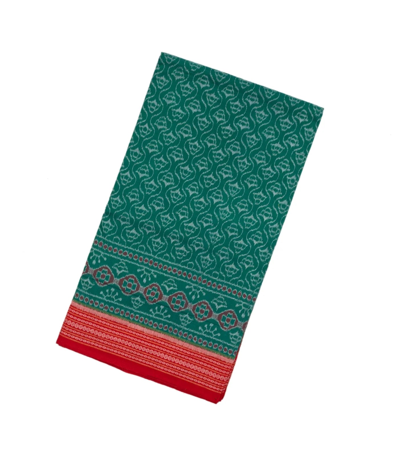 RmKV Cyan Handloom Orissa Cotton Saree With Tie & Dye Floral Motifs