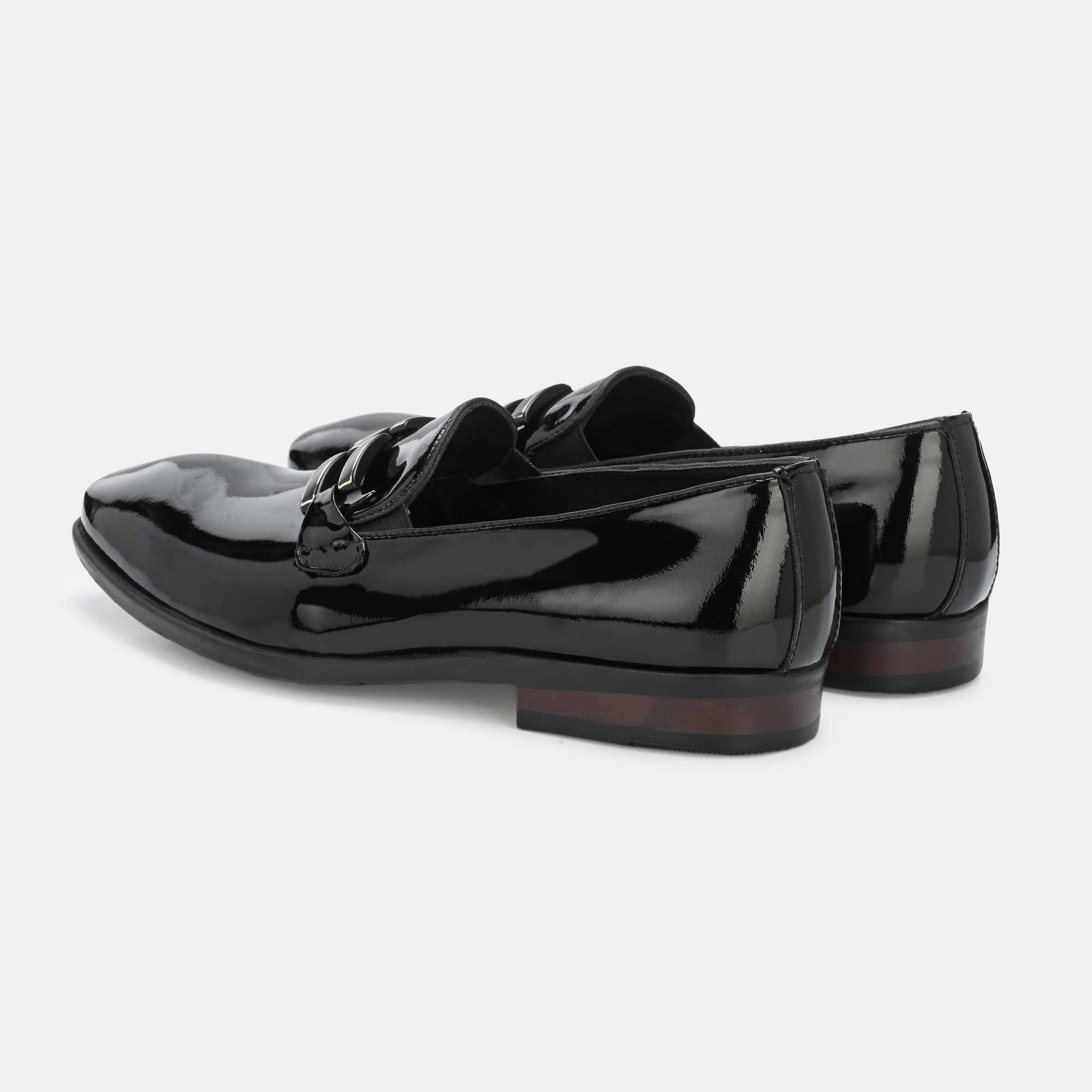 Patent Black Buckled Moccasins by Lafattio - view 4