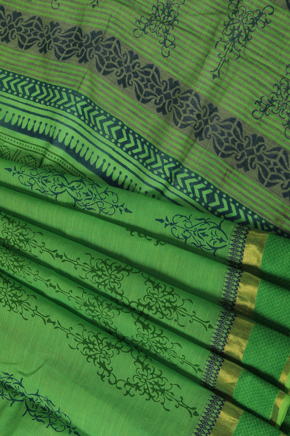Kalanjali Ethnics Hand block printed south cotton saree