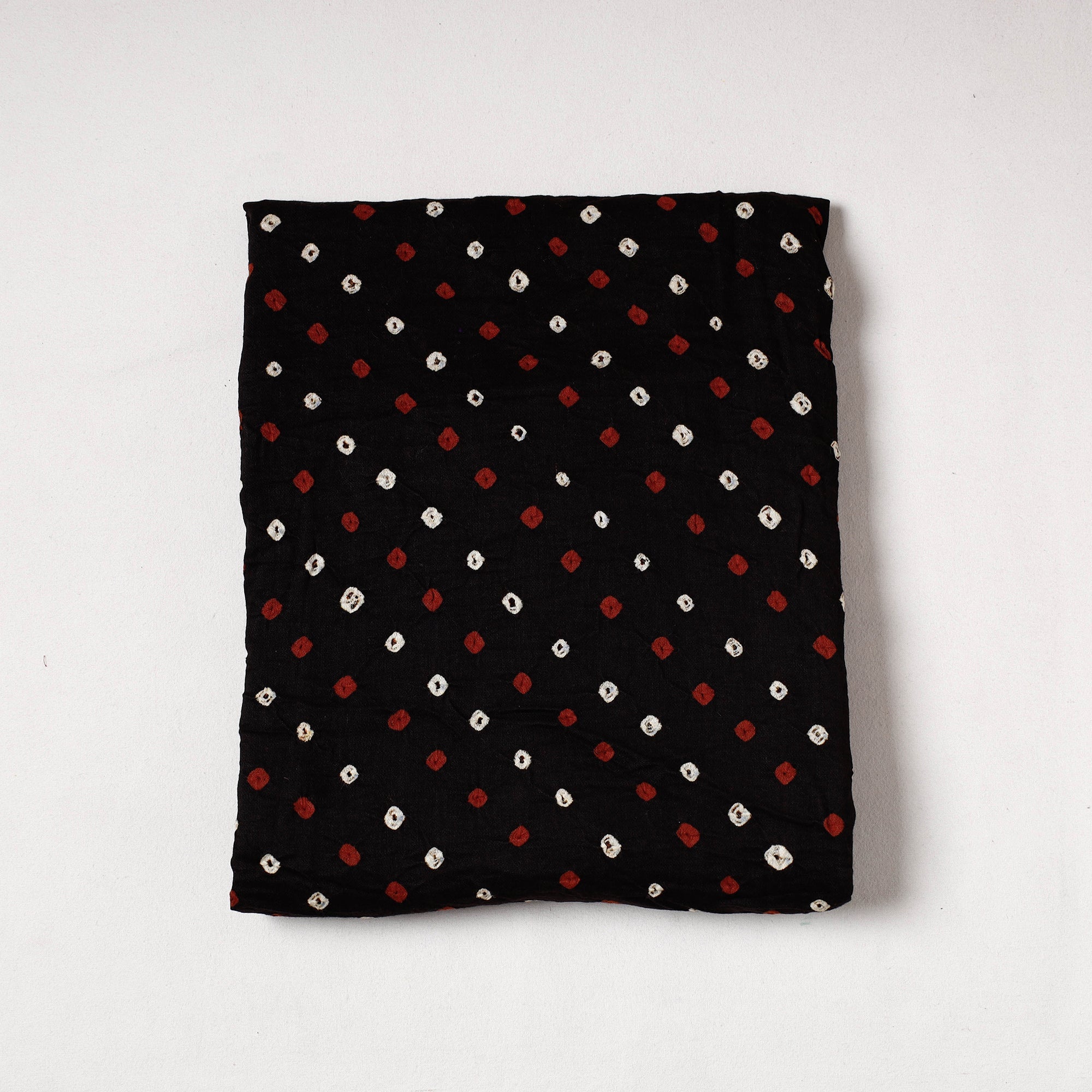 KACHCHH JI CHHAAP Black - Kutch Bandhani Tie-Dye Mul Cotton Precut Fabric (2 meter)