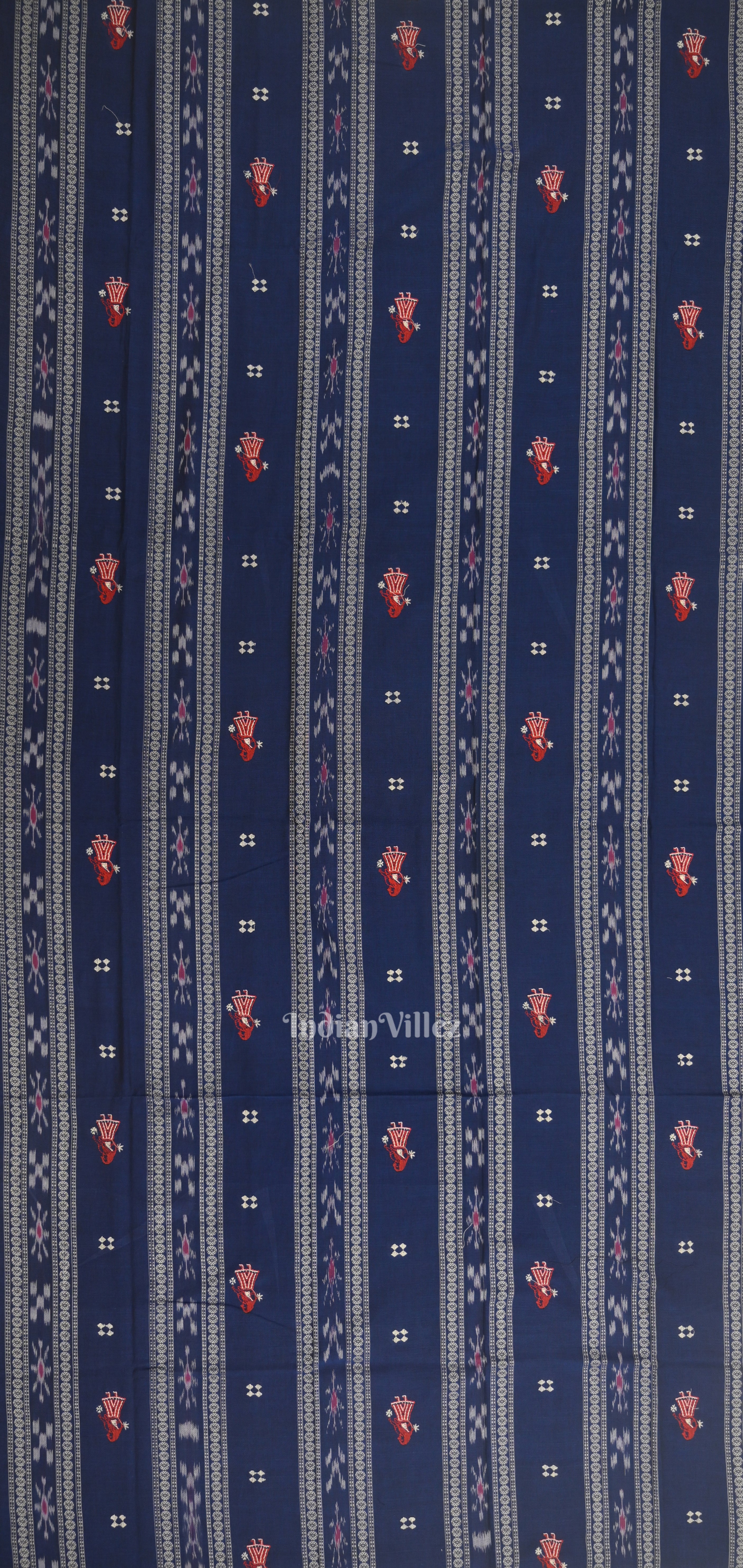 IndianVillèz Blue with Red Doll Odisha Ikat Sambalpuri Dress Material & Dupatta - view 3