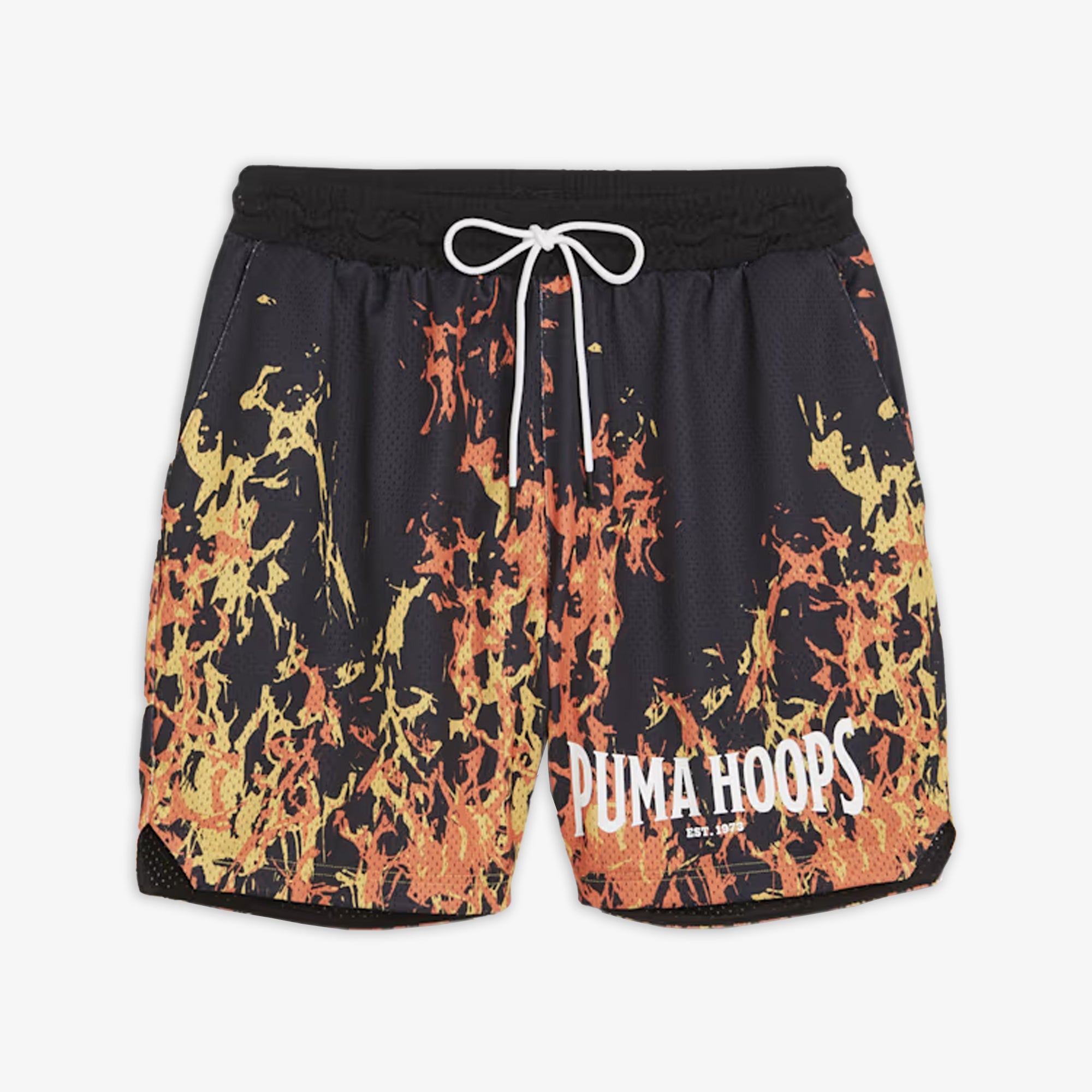 Puma | STRAIGHT FLAMES BASKETBALL SHORTS { BLACK - view 4