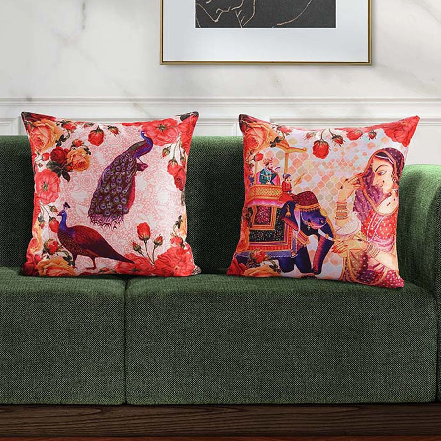 Swayam India Digital Printed Dupion Cushion Covers-5269 - view 2