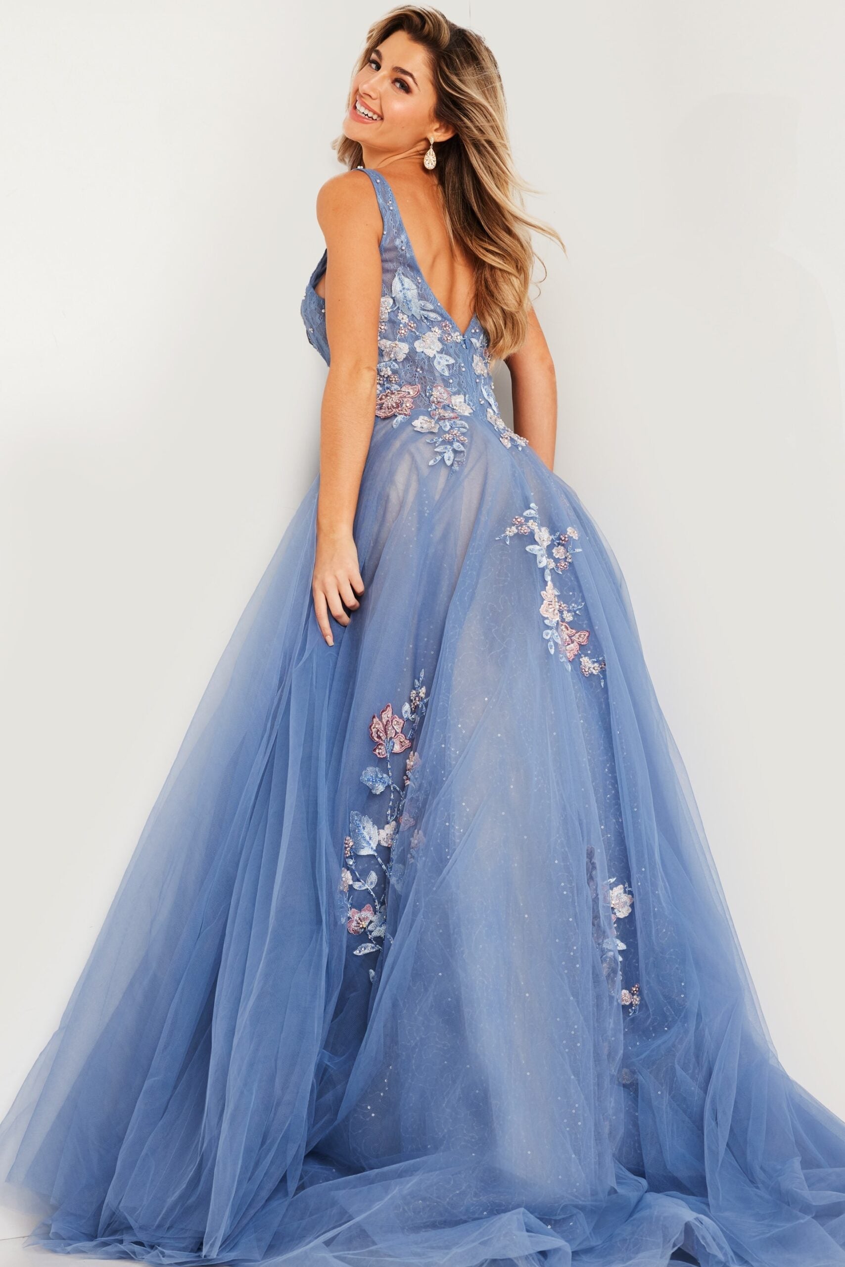 Embroidered Sleeveless A-line Gown by Jovani 37468 - view 2