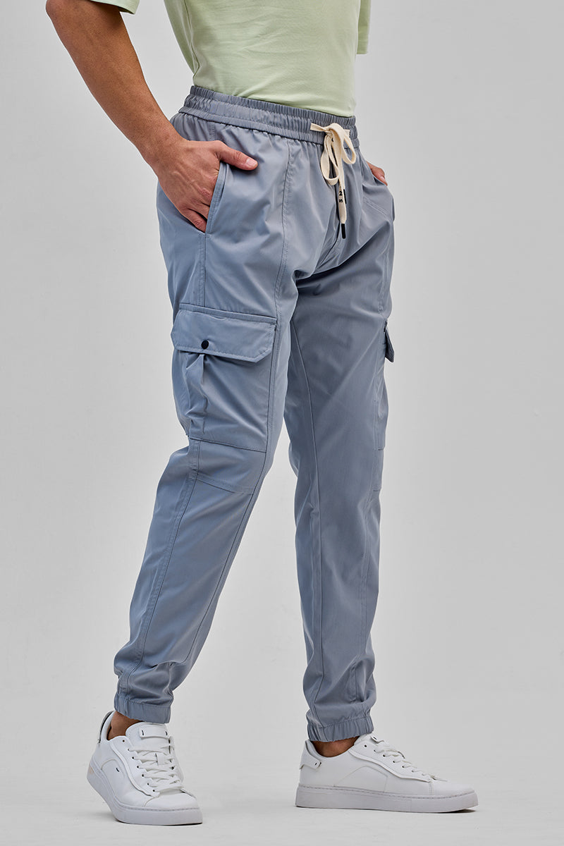 SNITCH Light Blue 5 Pockets Slim Fit Joggers