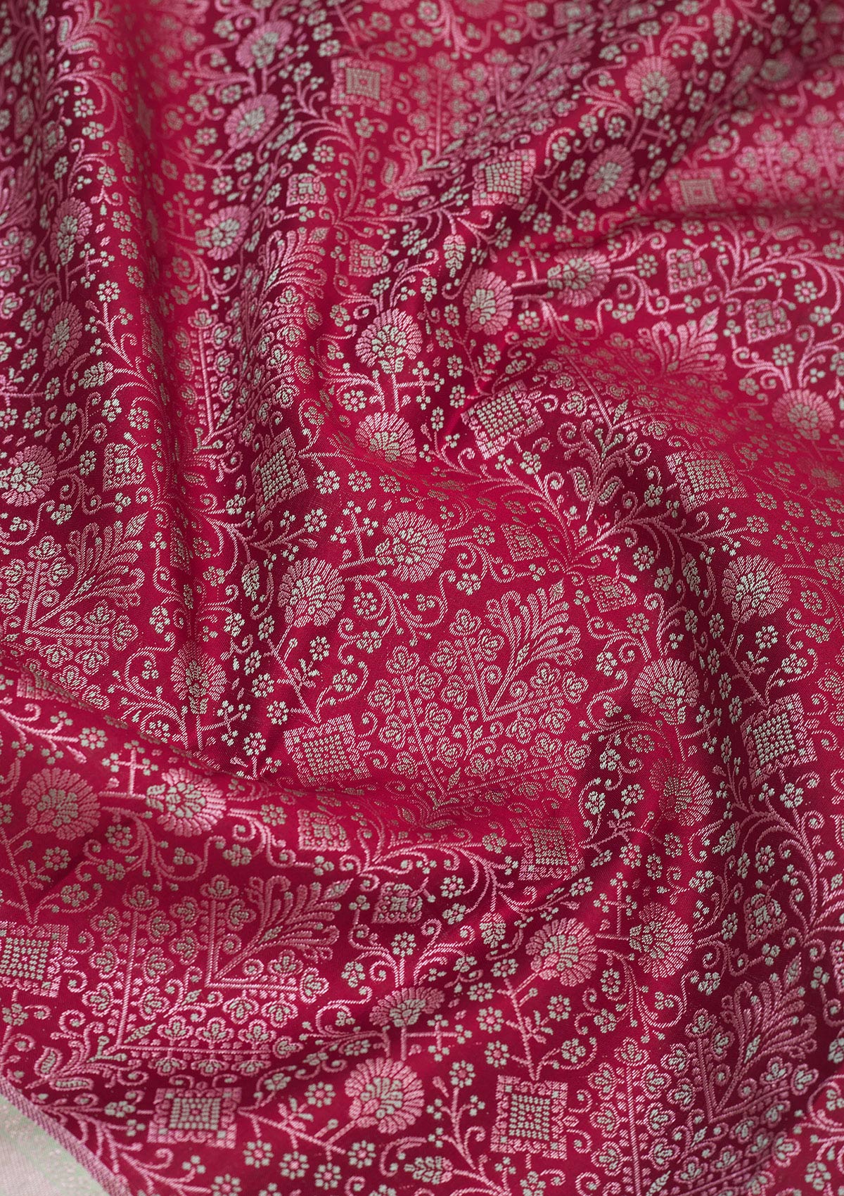 Koskii Wine Zariwork Pure Silk Saree – Women's - view 2