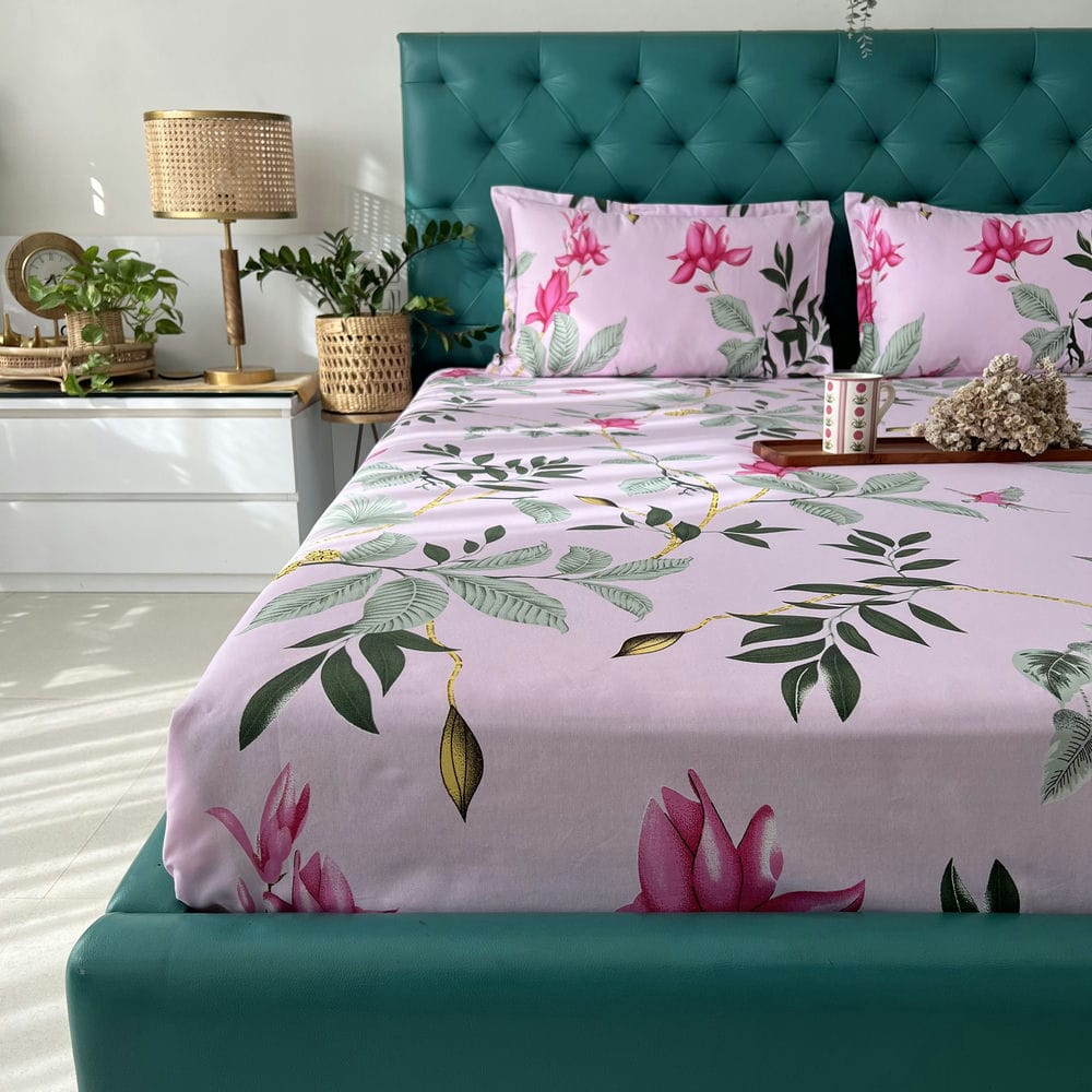 Urban Space -Home Furnishing Store Cotton Bedsheet + AC Blanket Combo Pack - (Combo 21 - Bloom Ray Rose Pink + Jaipur) - view 2