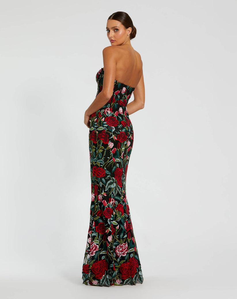 Mac Duggal 20757 Long Fitted Floral Applique Formal Dress - view 2