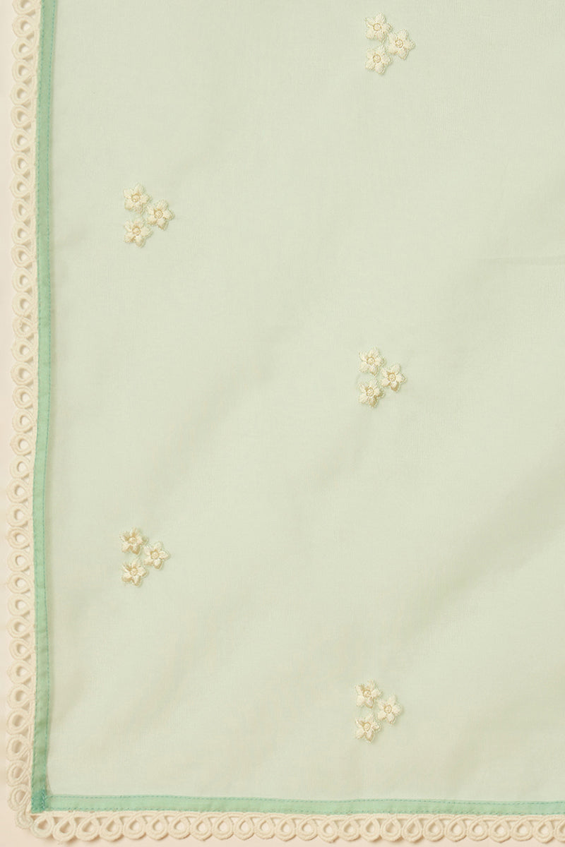 Ahika Sea Green Organza Solid Embroidered A-Line Dhoti Style Suit Set PKSKD2438 - view 7