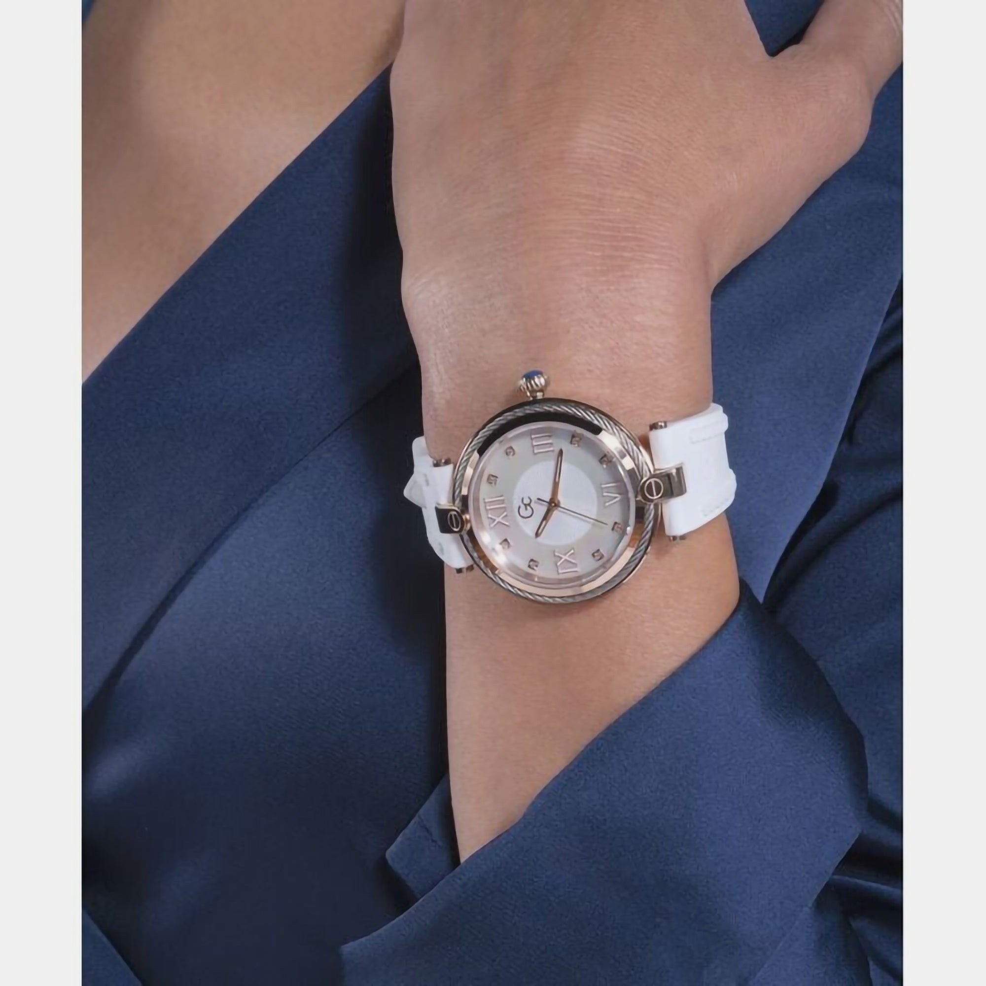 GC Fusion Cable Women Quartz White Dial Analog Silicone Watch Z15003L1MF - view 6