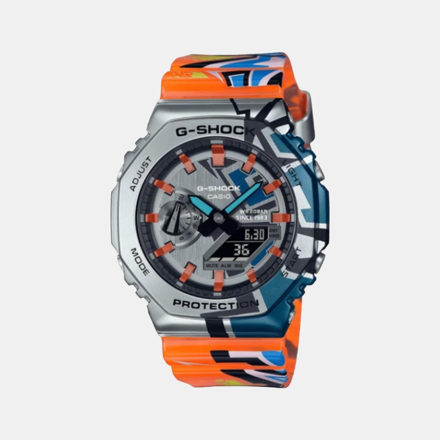 Casio G-Shock Men Quartz Two Tone Dial Analog Resin Watch G1293