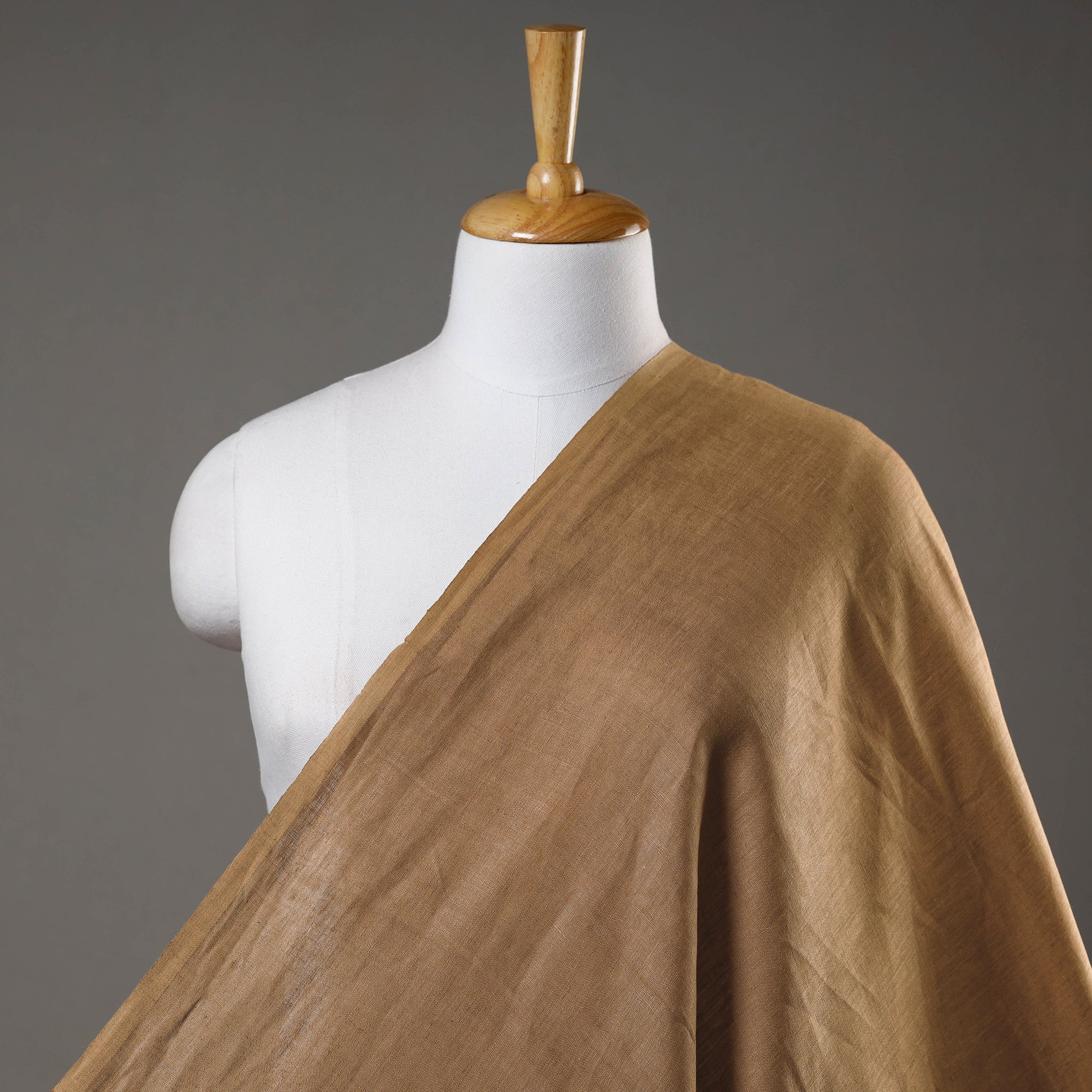 ITOKRI CRAFTS INITIATIVE Brown - Handloom Pure Linen Bhagalpuri Fabric 09