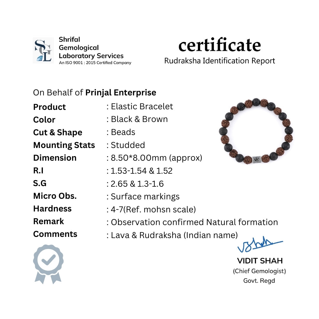 Prinjal Jewellers Rudraksha with Lava Beads Bracelet - view 7
