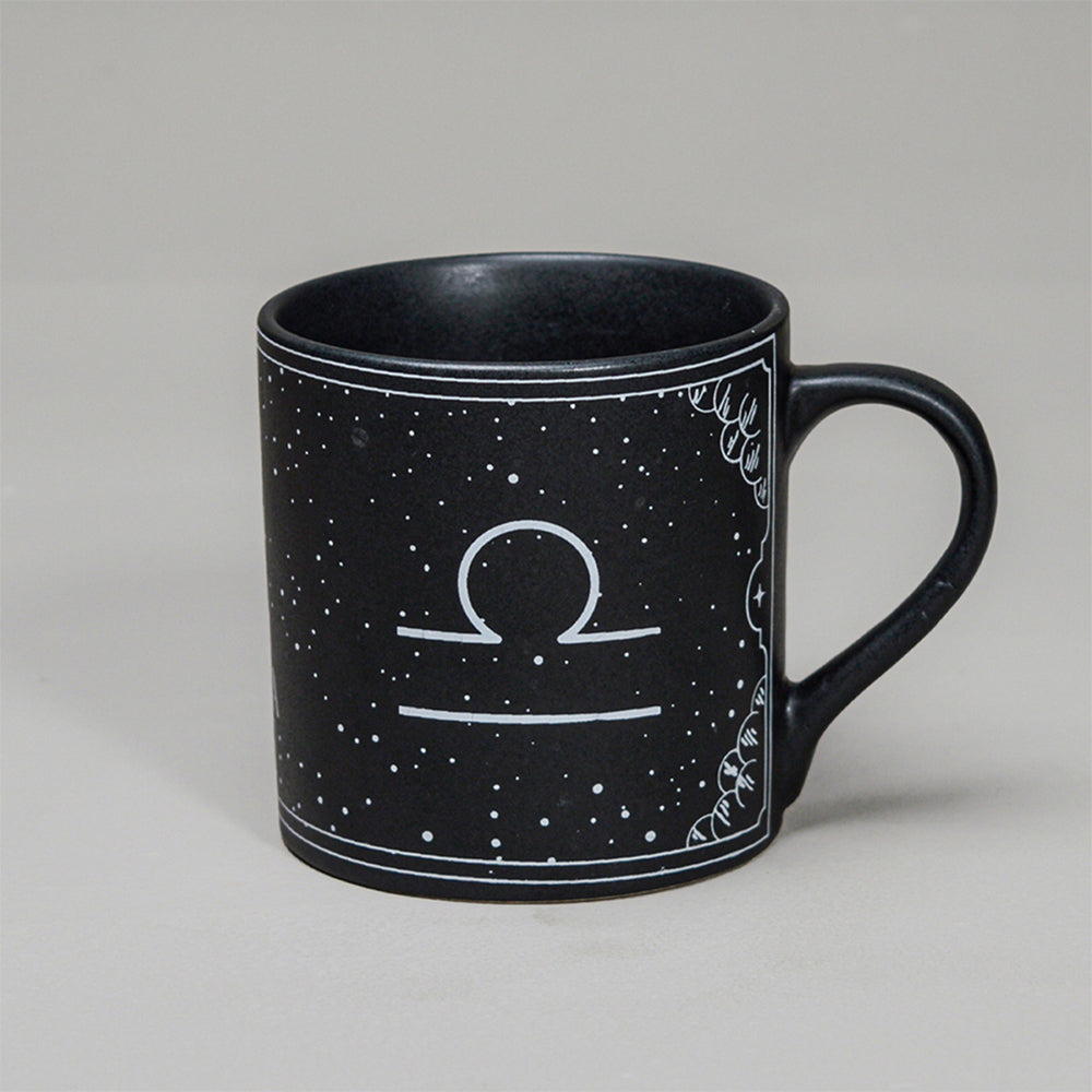 ALMIRO TREE Black - Ceramic Sunsign Theme Coffee Mug Libra (350ml)