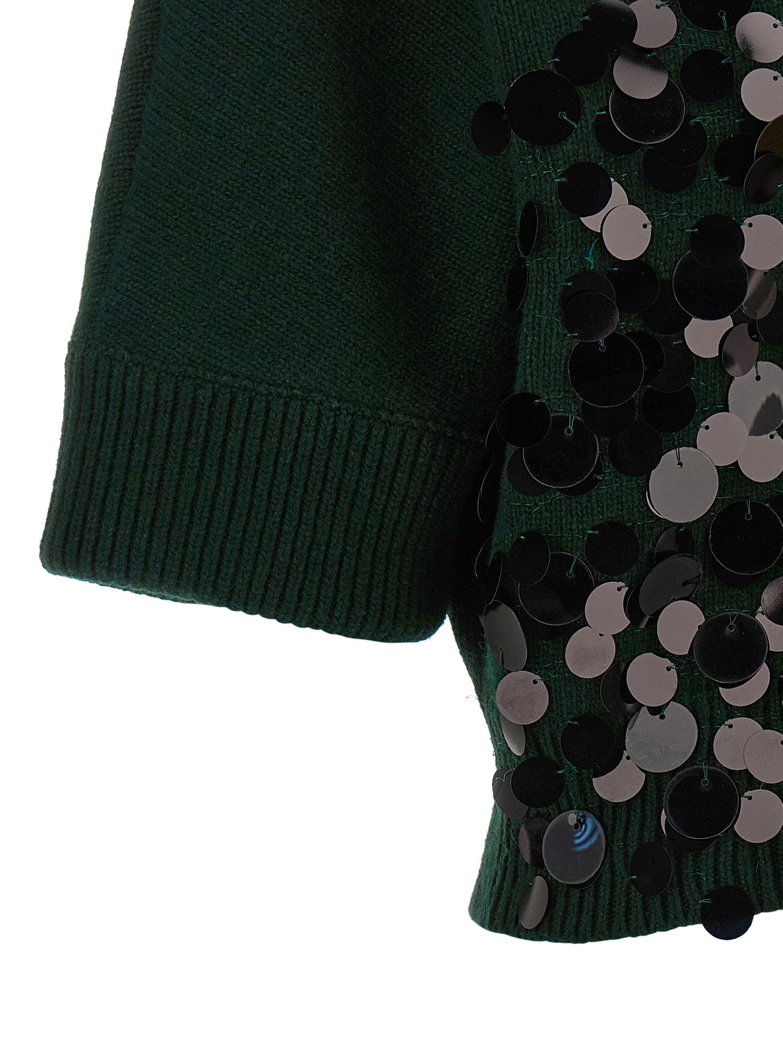 Nude Sequin Cropped Sweater - view 4