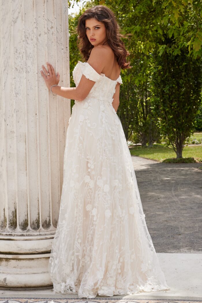 Jovani JB220002 Bridal Gown Long 3D Floral Applique Wedding Dress - view 2