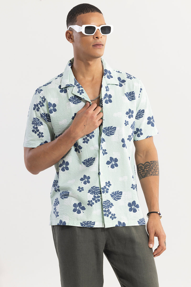 SNITCH Chestnut Green Seersucker Shirt