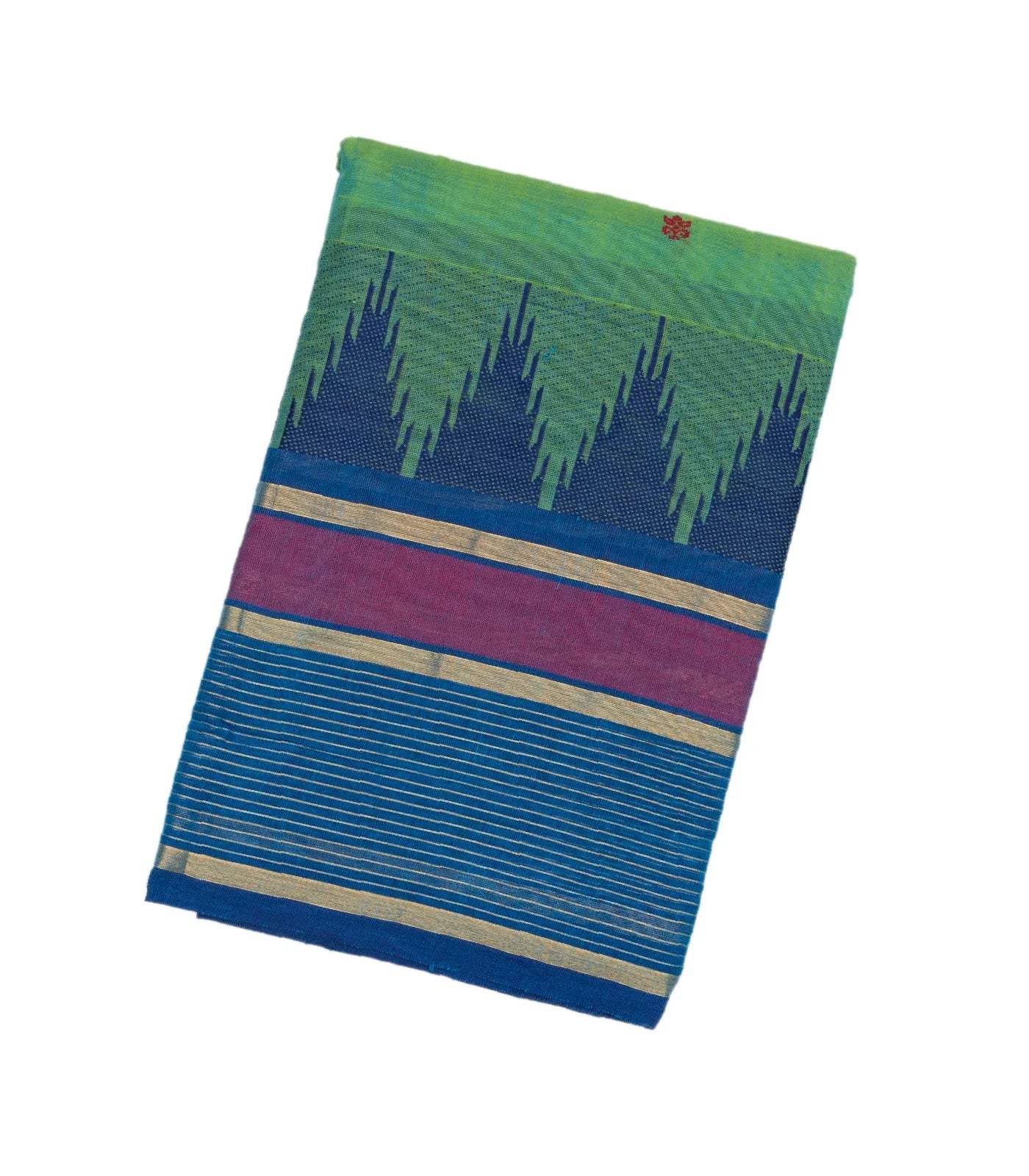 RmKV Aquamarine Handloom Chettinad Cotton Saree With Floral Buttas