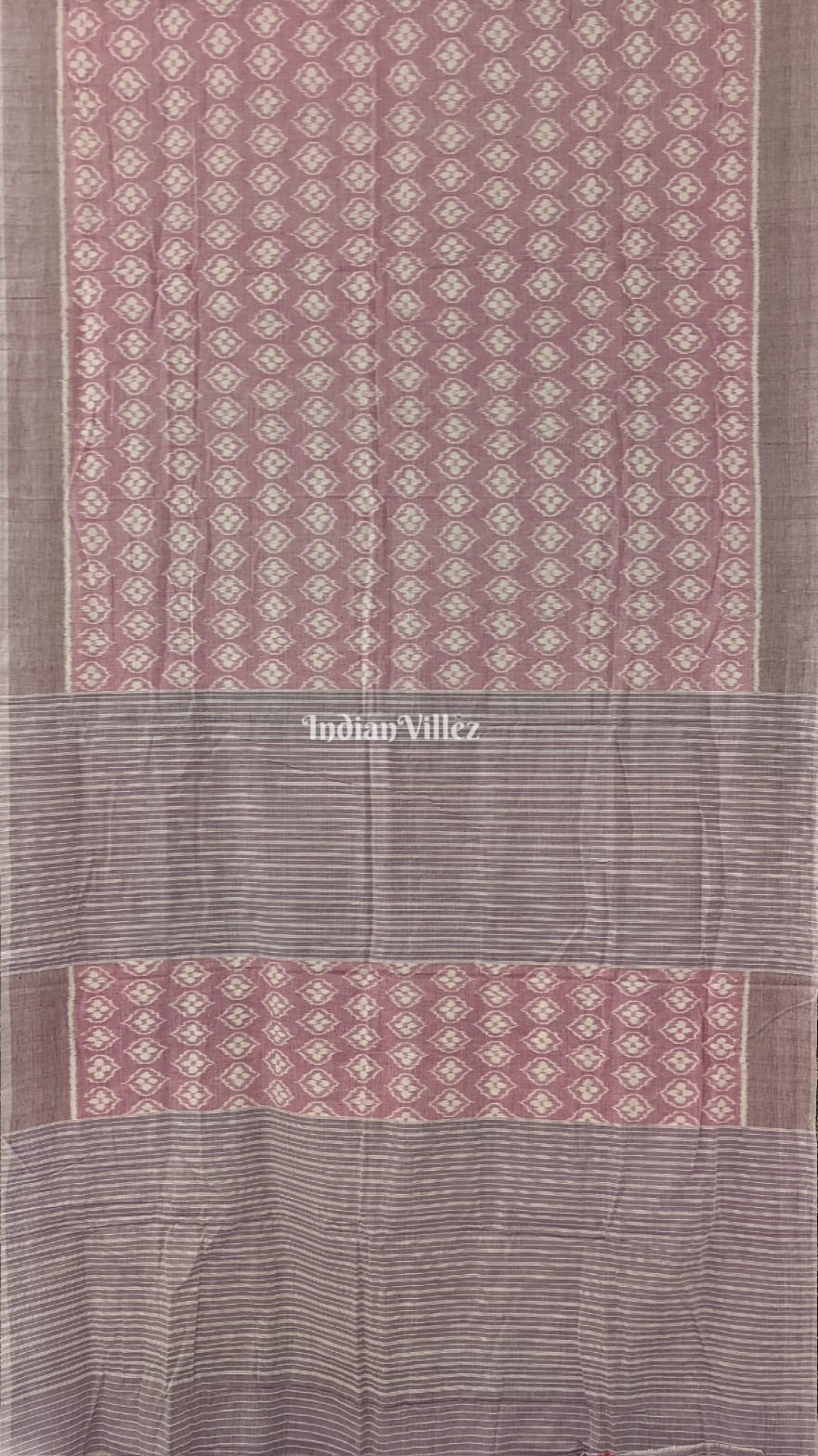 IndianVillèz Mauve Odisha Ikat Pure Sambalpuri Cotton Saree
