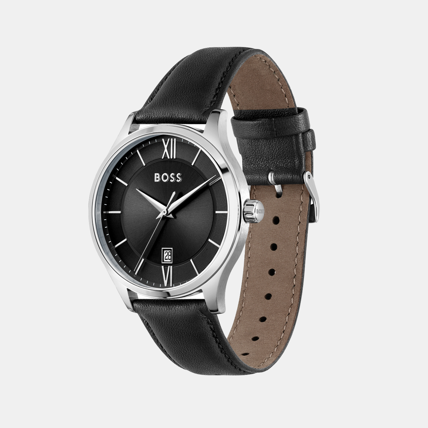 Boss Elite Men Quartz Black Dial Analog Leather Watch 1513954 - view 2