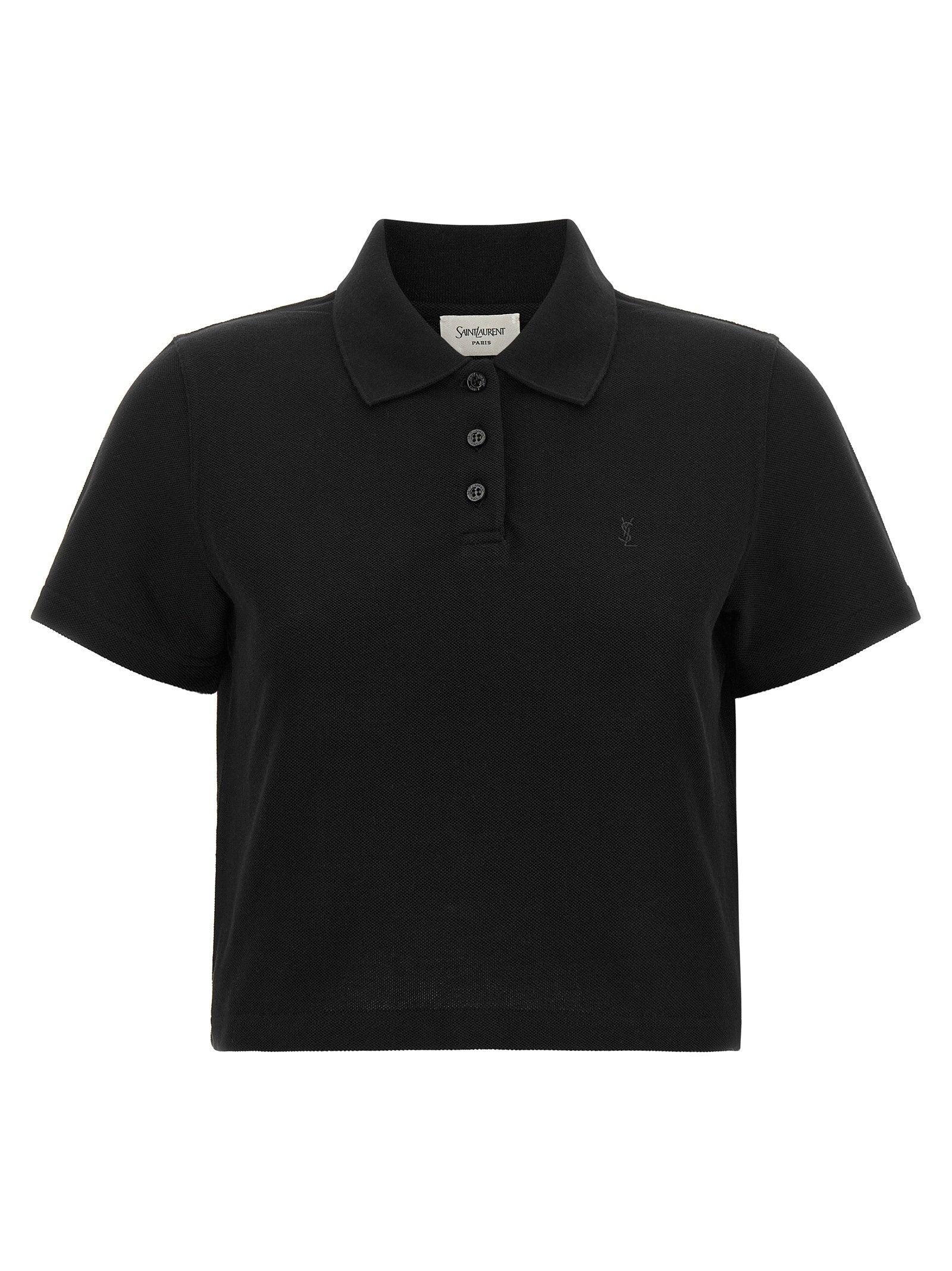 Saint Laurent Cassandre Crop Polo Shirt – 100% cotton