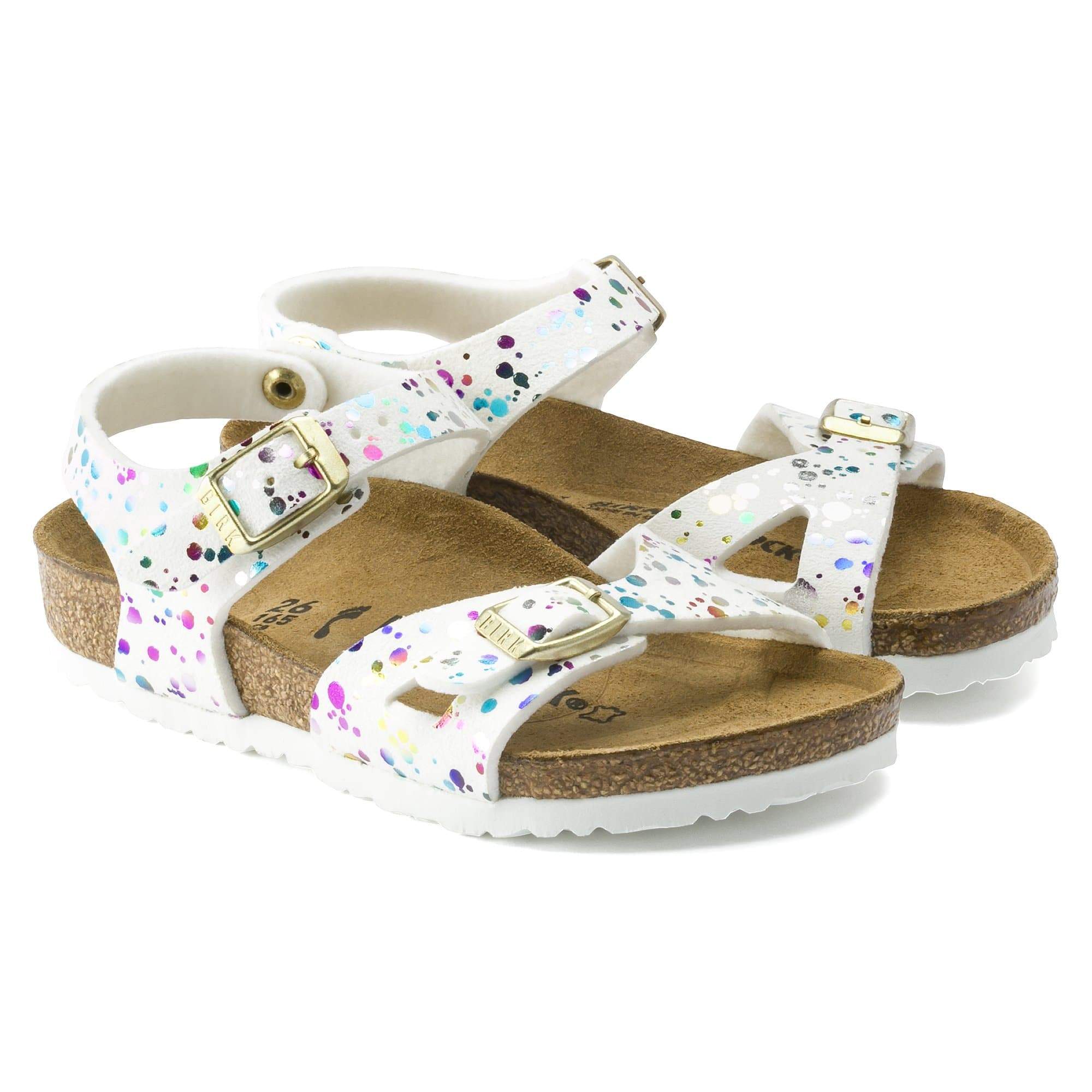 Birkenstock Rio Kids Synthetics – White White/Confetti - view 3