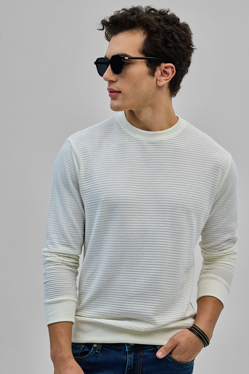 SNITCH White Textured Sweatshirt - view 4