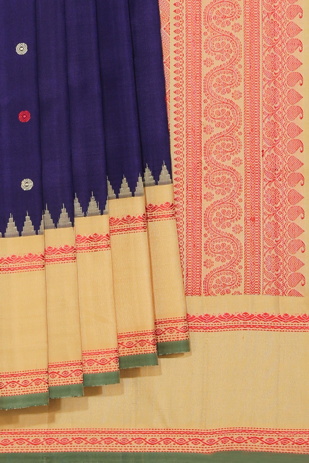 Kalanjali Gadwal Silk Violet Saree – Women's